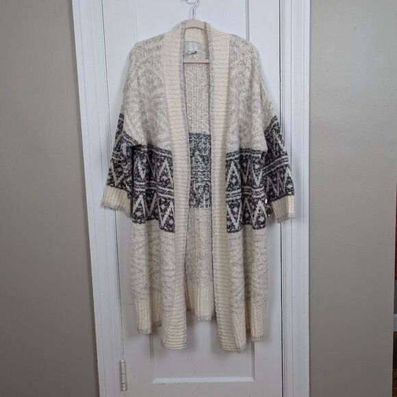 Joie | Boucle Knit Nordic Long Duster Cardigan Sweater Size 1X - Picture 1 of 8